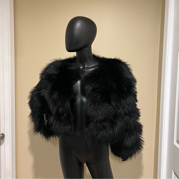 Genuine Raccoon Fur Coat Long Sleeve lined Trench Jacket Parka Puffer bomber fur - Picture 10 of 17